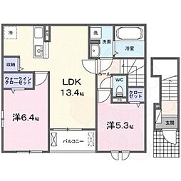 ピュアブルーム 2LDKの間取図画像