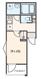 ＭＥＬＤＩＡ八広IV 1階1Kの間取り