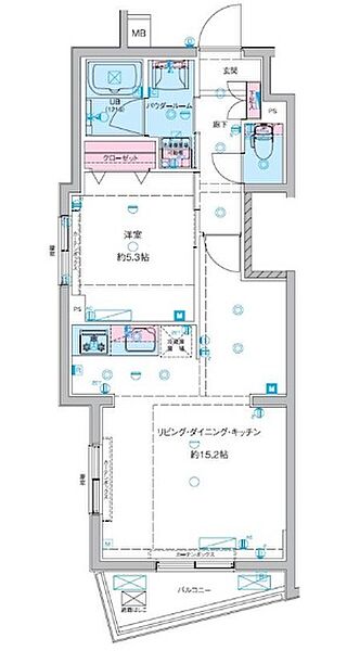 ジェノヴィア東向島IIIスカイガーデン 201｜東京都墨田区東向島5丁目(賃貸マンション1LDK・2階・46.38㎡)の写真 その2