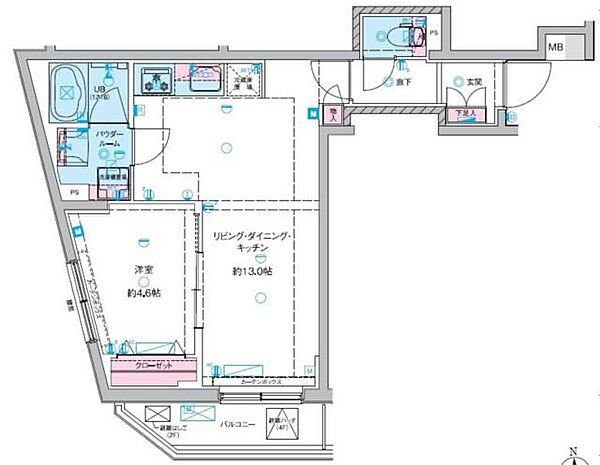 ＧＥＮＯＶＩＡ東向島ＩＩＩｓｋｙｇａｒｄｅｎ 202｜東京都墨田区東向島5丁目(賃貸マンション1LDK・2階・41.78㎡)の写真 その3