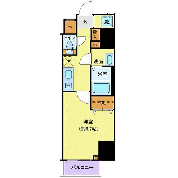 ジェノヴィア錦糸町スカイガーデン 201｜東京都墨田区緑4丁目(賃貸マンション1K・2階・25.35㎡)の写真 その2