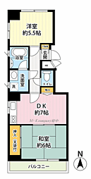 K・Mハウス 2DKの間取図画像