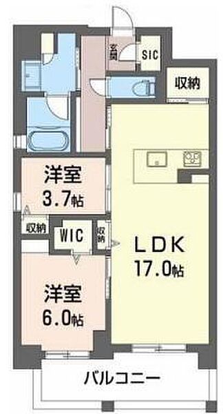 ALBLANC　KYOMACHIBORI 801｜大阪府大阪市西区京町堀2丁目(賃貸マンション2LDK・8階・65.68㎡)の写真 その2