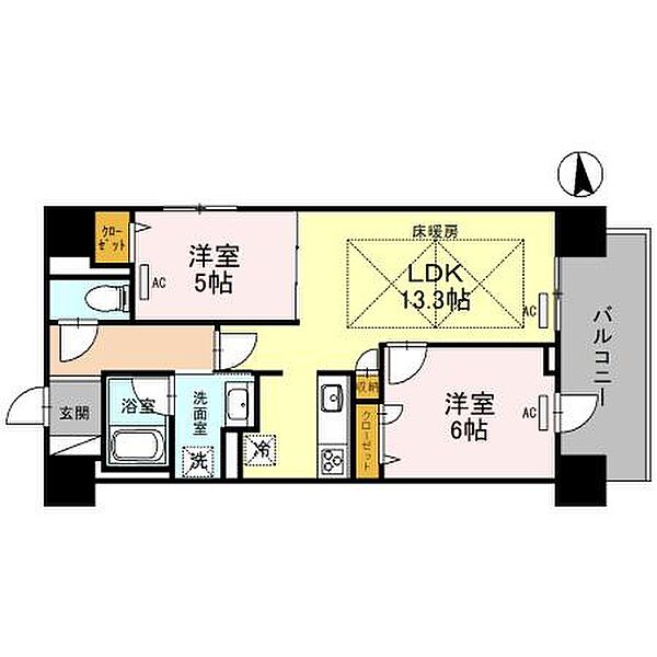 IBC Residence East 1001｜大阪府大阪市中央区北久宝寺町4丁目(賃貸マンション2LDK・10階・57.47㎡)の写真 その2