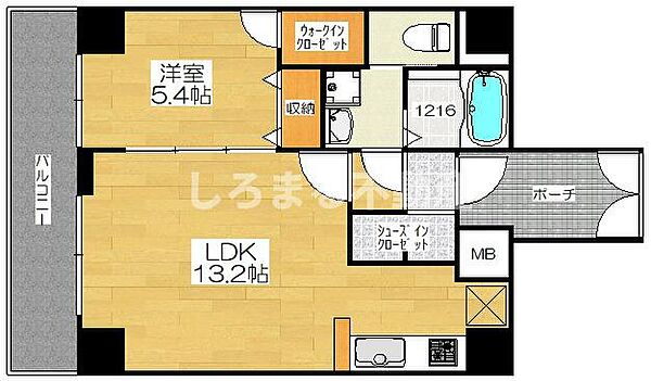 REIOS谷町 203｜大阪府大阪市中央区谷町7丁目(賃貸マンション1LDK・2階・42.54㎡)の写真 その2