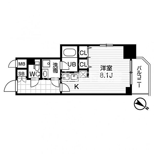 アーデン京町堀ウエスト 909｜大阪府大阪市西区京町堀2丁目(賃貸マンション1R・9階・24.26㎡)の写真 その2