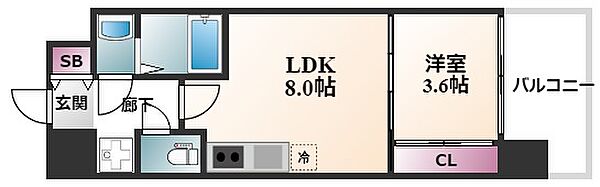 セレニテ北久宝寺 1306｜大阪府大阪市中央区南船場1丁目(賃貸マンション1LDK・13階・30.02㎡)の写真 その2