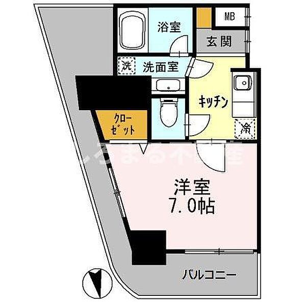 カスタリアタワー肥後橋 1001｜大阪府大阪市西区土佐堀1丁目(賃貸マンション1K・10階・25.01㎡)の写真 その2