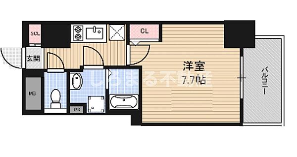 エグゼ堺筋本町 1102｜大阪府大阪市中央区本町橋(賃貸マンション1K・11階・25.43㎡)の写真 その2