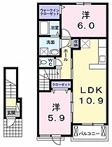 ステラムーンII 203 ｜ 群馬県館林市大街道2丁目16番20号（賃貸アパート2LDK・2階・57.21㎡） その2