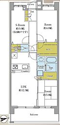 クレストフォルム津田沼 2SLDKの間取図画像