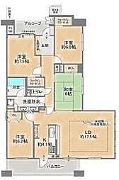 ライオンズガーデン船橋夏見台A棟 4LDKの間取図画像