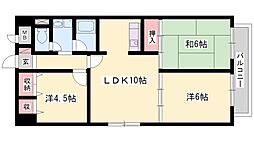 ベルコートカコガワ 2LDKの間取図画像