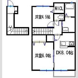 グランドソレーユ 2DKの間取図画像