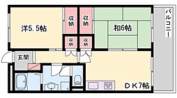 ヴェルメゾン 2DKの間取図画像