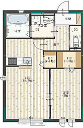 スタシオン神野 1LDKの間取図画像