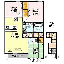 オリエンタル 3LDKの間取図画像