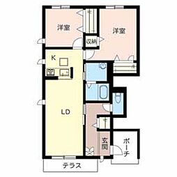 M・エスペランサ北野添 2LDKの間取図画像