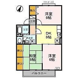 プレミールコートC棟 2DKの間取図画像