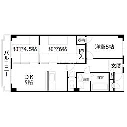 コーポ平野 3DKの間取図画像