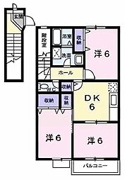 グリーンハイツ稲美野1 2LDKの間取図画像