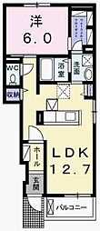 トレスオハス浜の宮 1LDKの間取図画像