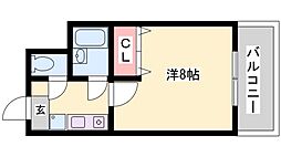 Cフィールド 1Kの間取図画像
