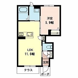 ケンタッキーブルーグラス 1LDKの間取図画像