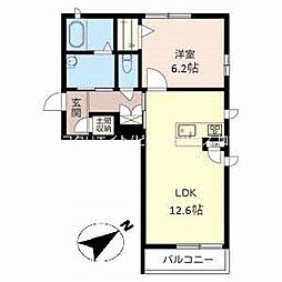 セントリビエ下滝野C 1LDKの間取図画像