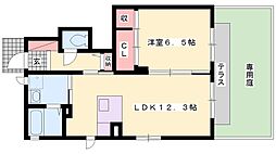 マストコート下滝野A 1LDKの間取図画像
