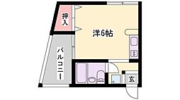 プレアール粟津3 ワンルームの間取図画像