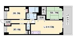 レジデンスドゥミルドゥ 3LDKの間取図画像