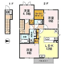グランファミーユ 2LDKの間取図画像