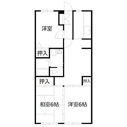 日成・日笠コーポ2 3LDKの間取図画像
