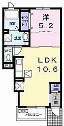 アリエス・コーポ 1LDKの間取図画像