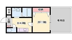 サンスプラッシュ 1DKの間取図画像