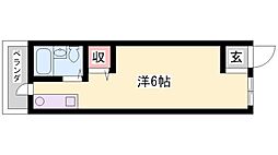 ソァール浜宮1 ワンルームの間取図画像