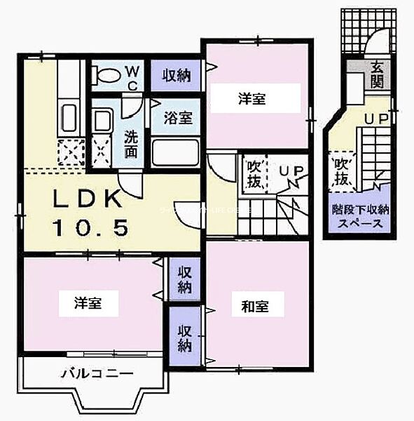 サニーハウスHIRO ｜兵庫県加古川市加古川町溝之口(賃貸アパート3LDK・2階・65.57㎡)の写真 その2