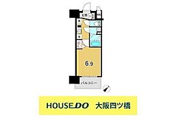 アドバンス大阪ベイココナ 1Kの間取図画像