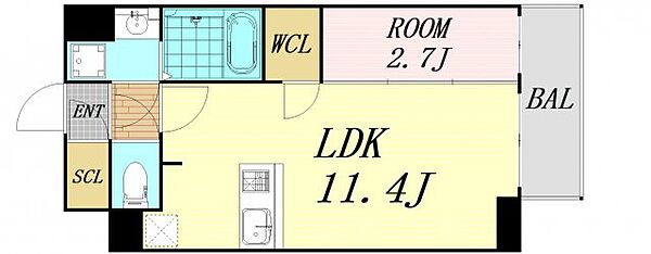 大阪府大阪市北区中之島4丁目(賃貸マンション1LDK・15階・34.36㎡)の写真 その2