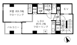 パークビュー南青山 1LDKの間取図画像
