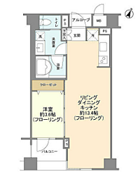 ダイナシティ三宿 1LDKの間取図画像