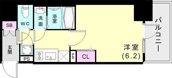 兵庫県神戸市兵庫区羽坂通3丁目(賃貸マンション1K・6階・22.53㎡)の写真 その3