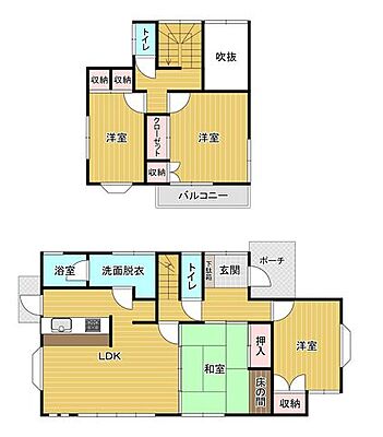 間取り 周南市大字大河内　自由ヶ丘　4LDK