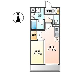 JR東海道本線 尾頭橋駅 徒歩17分の賃貸マンション 1階1DKの間取り