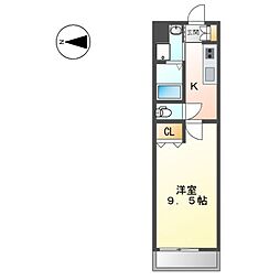 名古屋市営鶴舞線 鶴舞駅 徒歩4分の賃貸マンション 3階1Kの間取り