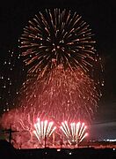 10月の花火大会なので外で見るにもいい季節です