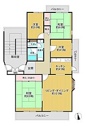 厚木ニューシティ森の里くすのき台団地28-4号棟 4LDKの間取図画像
