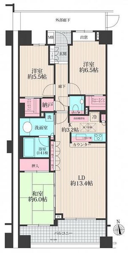 3LDK 間取り