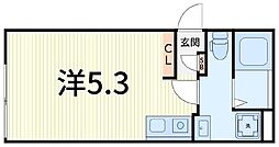 クレサージュ青戸 ワンルームの間取図画像